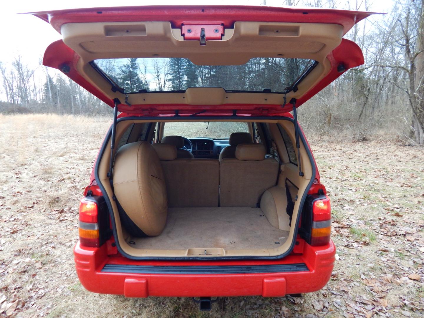 1996 RED /Tan Leather Jeep Grand Cherokee Limited 4WD (1J4GZ78Y6TC) with an 5.2L V8 OHV 16V engine, 4-Speed Automatic Overdrive transmission, located at 6528 Lower York Road, New Hope, PA, 18938, (215) 862-9555, 40.358707, -74.977882 - Here we have a 1996 Jeep Grand Cherokee with a 5.2L V8 putting power to a 4x4 automatic transmission. Options include: tan leather with wood trim, heat/AC, AM/FM/CD/TAPE radio, tilt steering wheel, cruise control, heated front seat, moon roof, power windows/locks/mirrors, roof rack, fog lights, tow - Photo#12